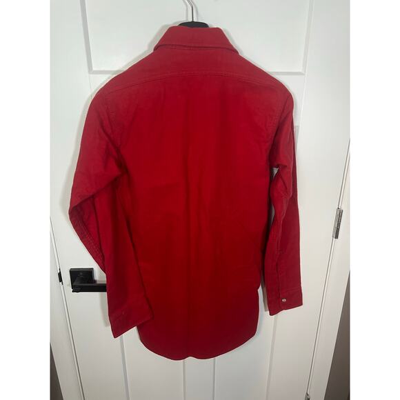 Woolrich Red Vintage Button Down 100% Cotton Size M Medium Mens Long Sleeve - Picture 5 of 7